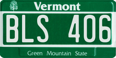 VT license plate BLS406
