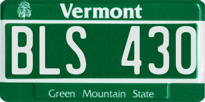 VT license plate BLS430