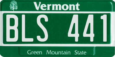 VT license plate BLS441