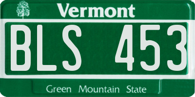 VT license plate BLS453