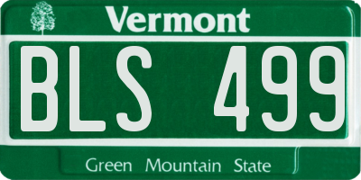 VT license plate BLS499