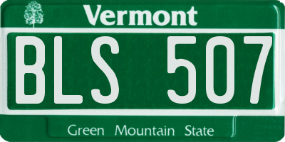 VT license plate BLS507