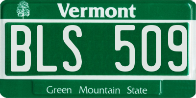 VT license plate BLS509