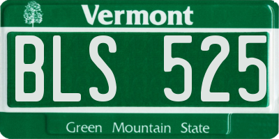VT license plate BLS525