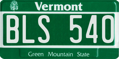 VT license plate BLS540