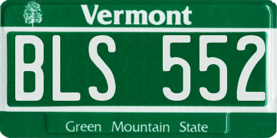 VT license plate BLS552