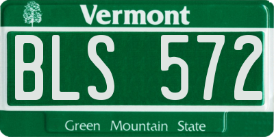 VT license plate BLS572
