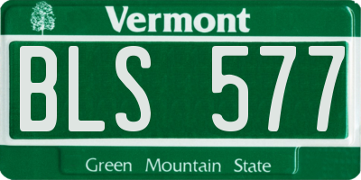 VT license plate BLS577