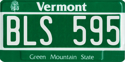 VT license plate BLS595