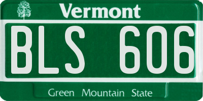 VT license plate BLS606