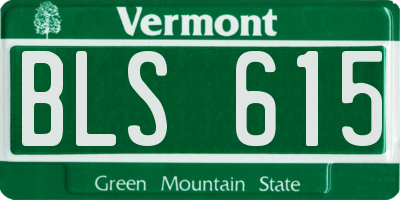 VT license plate BLS615