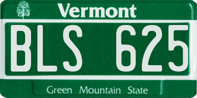 VT license plate BLS625