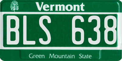 VT license plate BLS638