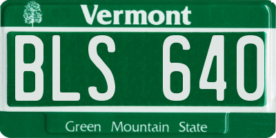 VT license plate BLS640