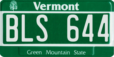 VT license plate BLS644