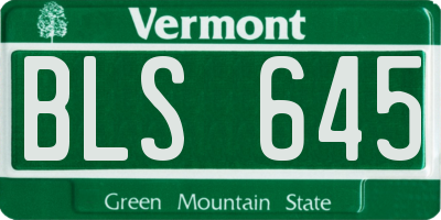 VT license plate BLS645