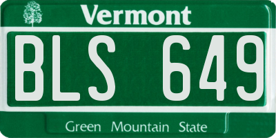 VT license plate BLS649