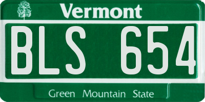 VT license plate BLS654