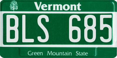 VT license plate BLS685