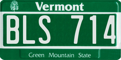 VT license plate BLS714