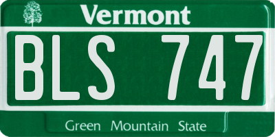 VT license plate BLS747