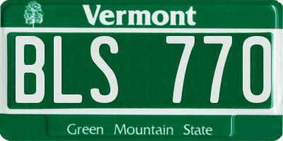 VT license plate BLS770