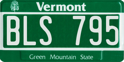 VT license plate BLS795
