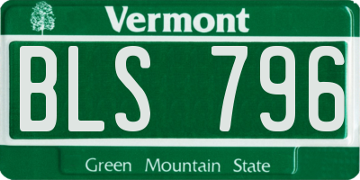 VT license plate BLS796