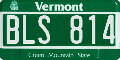 VT license plate BLS814