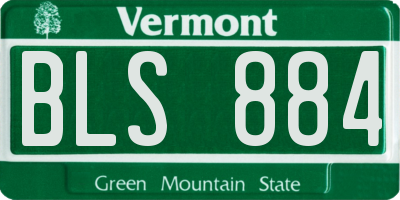 VT license plate BLS884