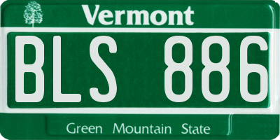 VT license plate BLS886