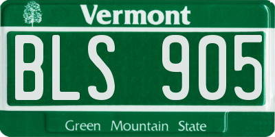 VT license plate BLS905