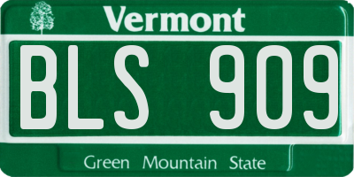 VT license plate BLS909