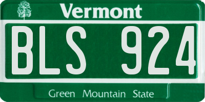 VT license plate BLS924