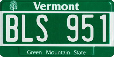 VT license plate BLS951