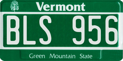 VT license plate BLS956