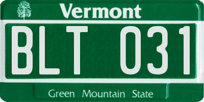 VT license plate BLT031