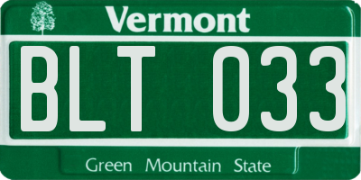 VT license plate BLT033
