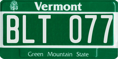 VT license plate BLT077
