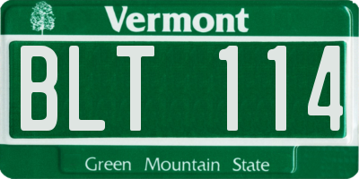 VT license plate BLT114