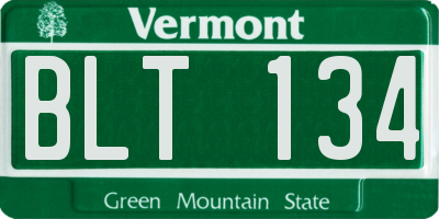 VT license plate BLT134