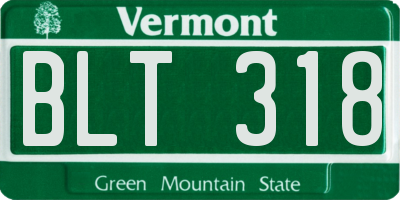 VT license plate BLT318