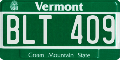 VT license plate BLT409