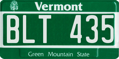 VT license plate BLT435