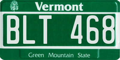 VT license plate BLT468