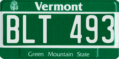 VT license plate BLT493