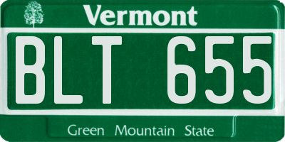 VT license plate BLT655