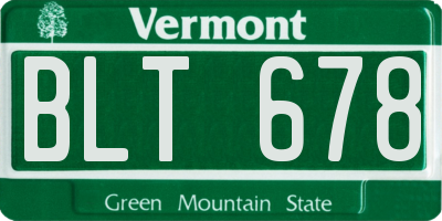 VT license plate BLT678