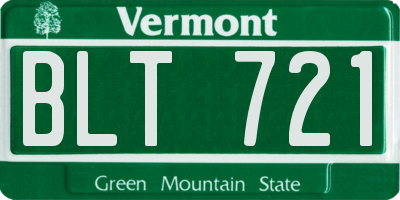 VT license plate BLT721