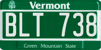 VT license plate BLT738